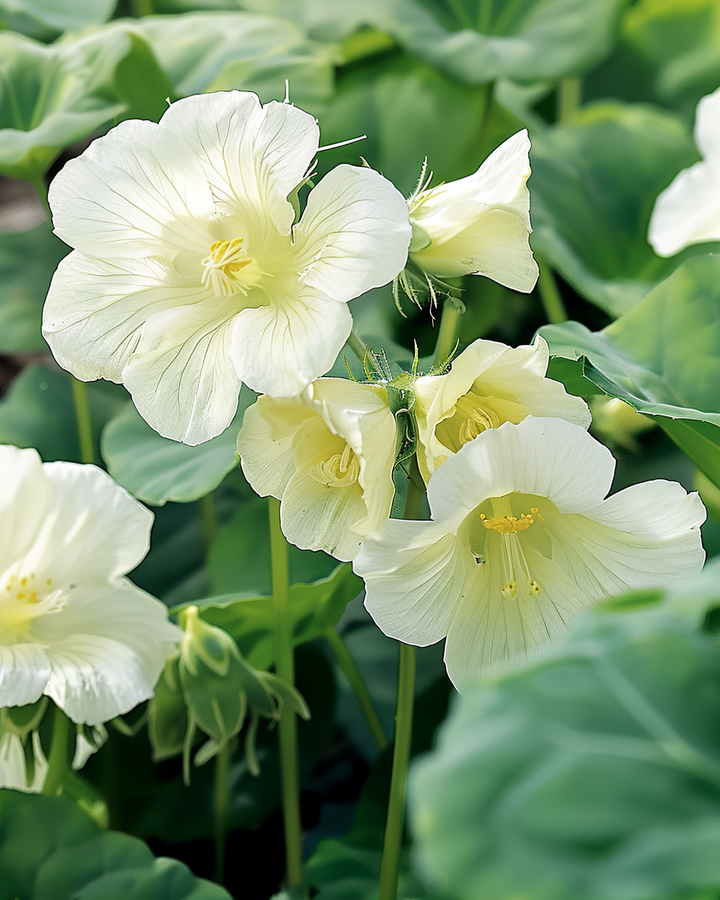 Nasturtium Milkmaid Seeds Tropaeolum Majus Creamy White Flowers