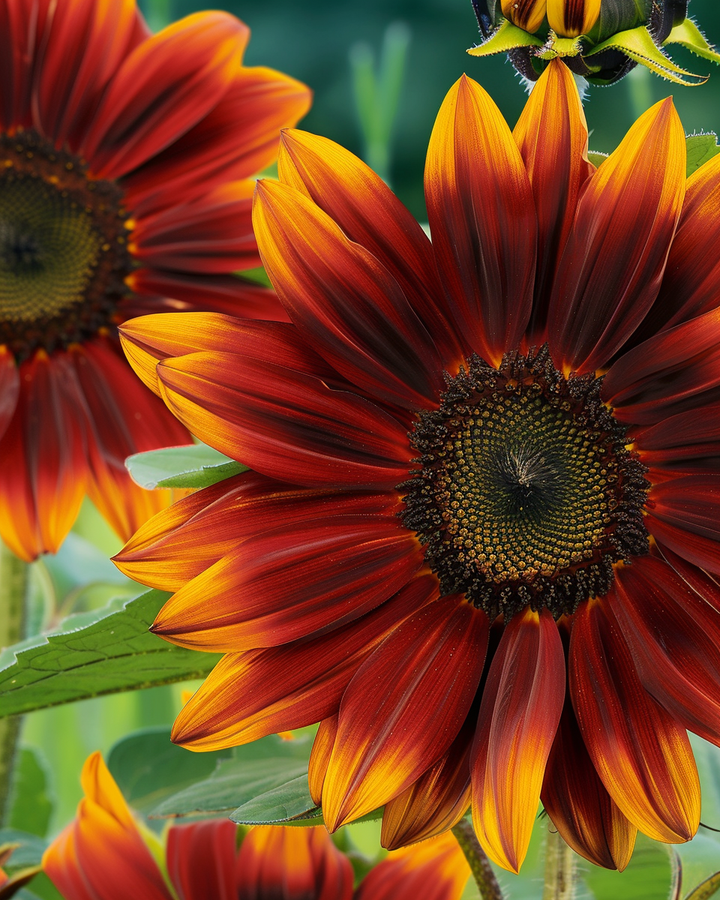 Sunflower Seeds Evening Sun Helianthus Annuus Reddish Brown Flowers