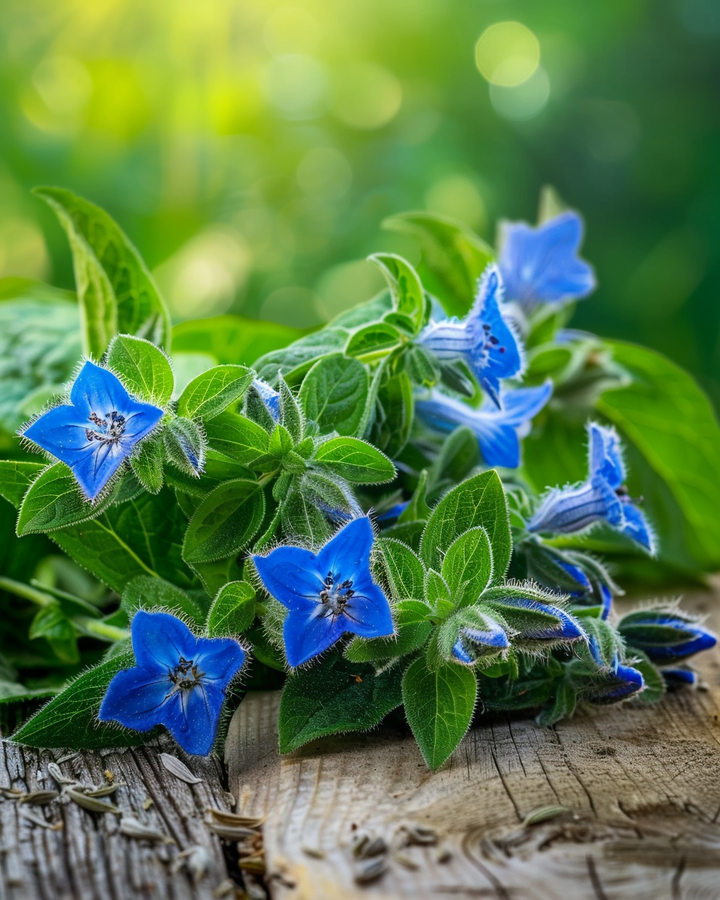 Organic Cucumber Herb Seeds Borago Officinalis For Salad Garnish