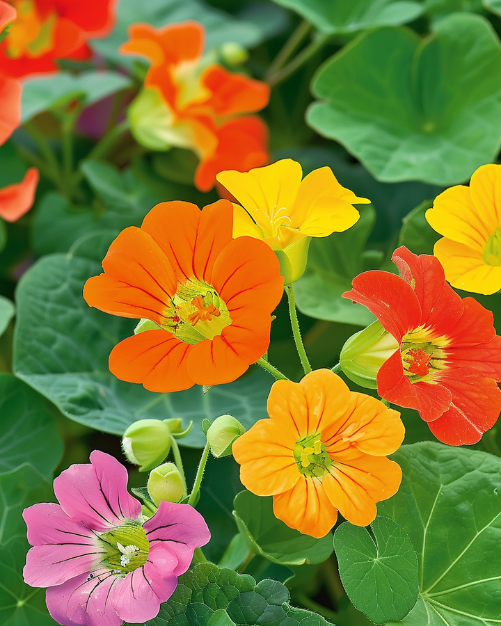 Nasturtium Tom Thumb Tropaeolum Majus Nanum Seeds Colorful Flowers