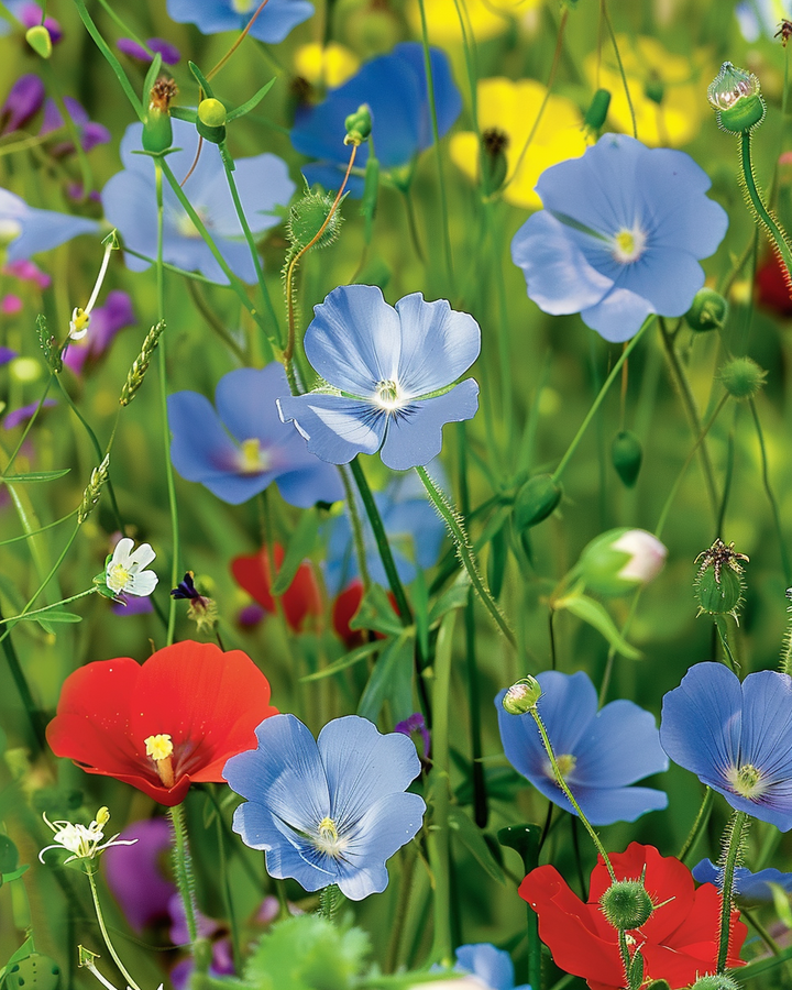 Wildflower Mix Seeds Linum Usitatissimum Annual Perennial Flowers