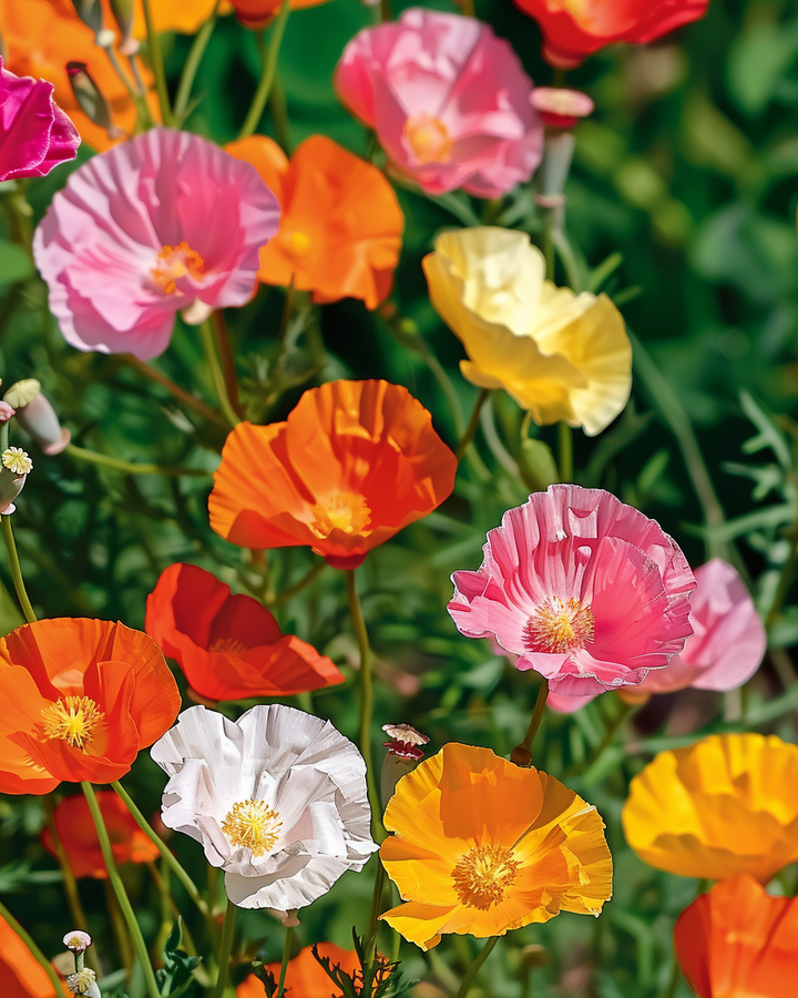 Poppy Nightcaps Seeds Eschscholzia Californica Semi-double Mixed