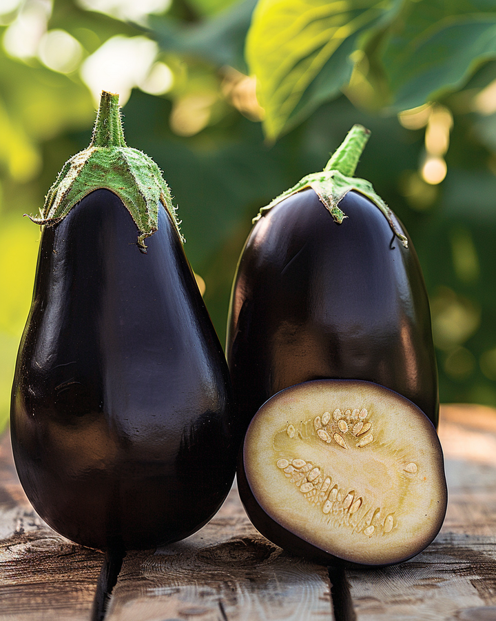 Organic Eggplant Seeds Black Beauty Solanum Melongena Purple Variety