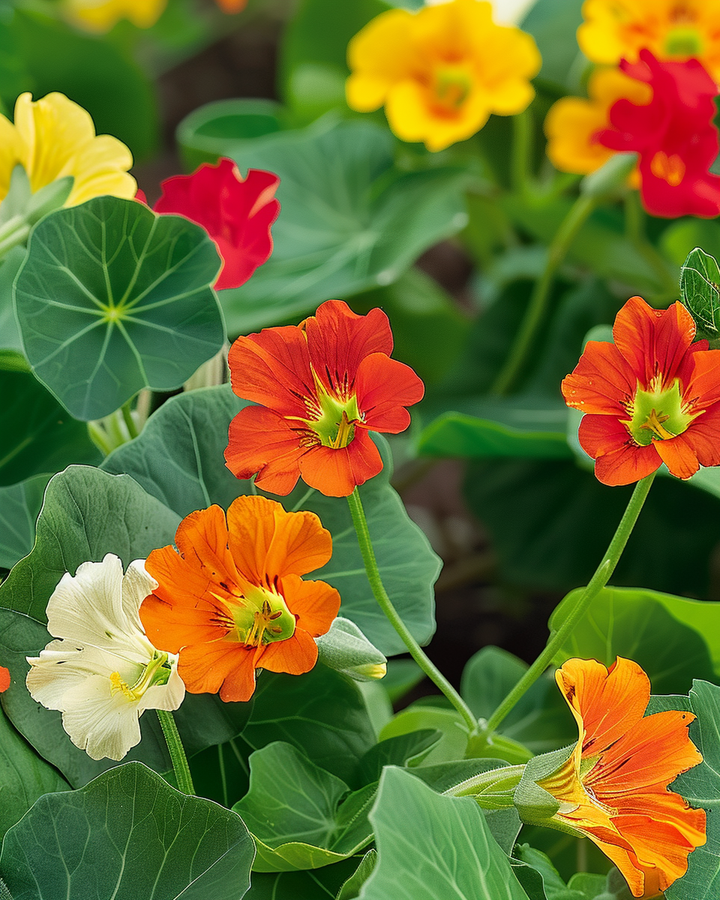 Nasturtium Tom Thumb Seeds Tropaeolum Majus Nanum Mixed Colors