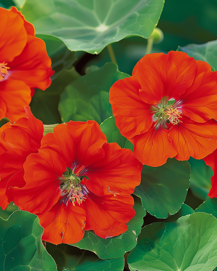 Nasturtium Scarlet Gleam Seeds Tropaeolum Majus Vibrant Flowers