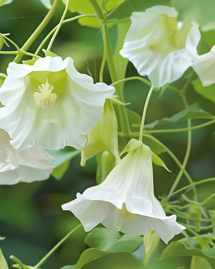 Climbing Bellflower Seeds Cobaea Scandens White Alba Flowers
