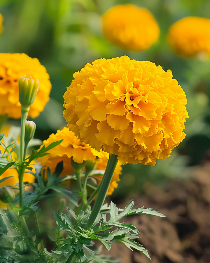 African Marigold Seeds Tagetes Erecta Low Golden Age Variety