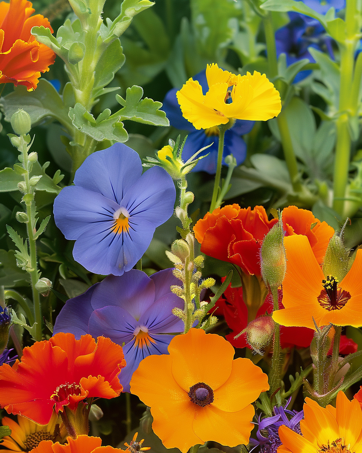 Edible Flower Mix Seeds Diverse Annual Blooms For Culinary Use