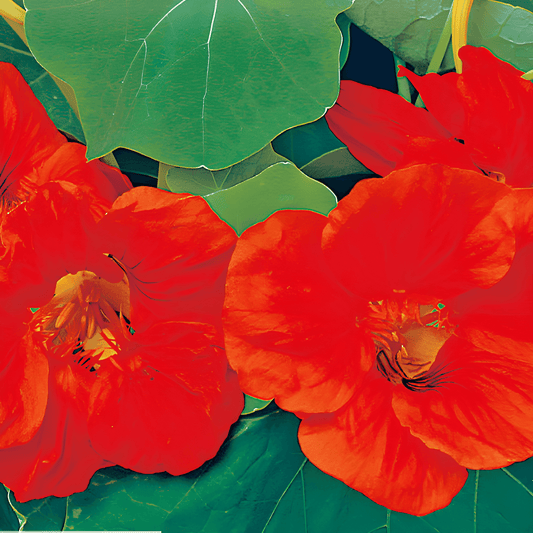 Nasturtium Scarlet Gleam Seeds Tropaeolum Majus Vibrant Flowers