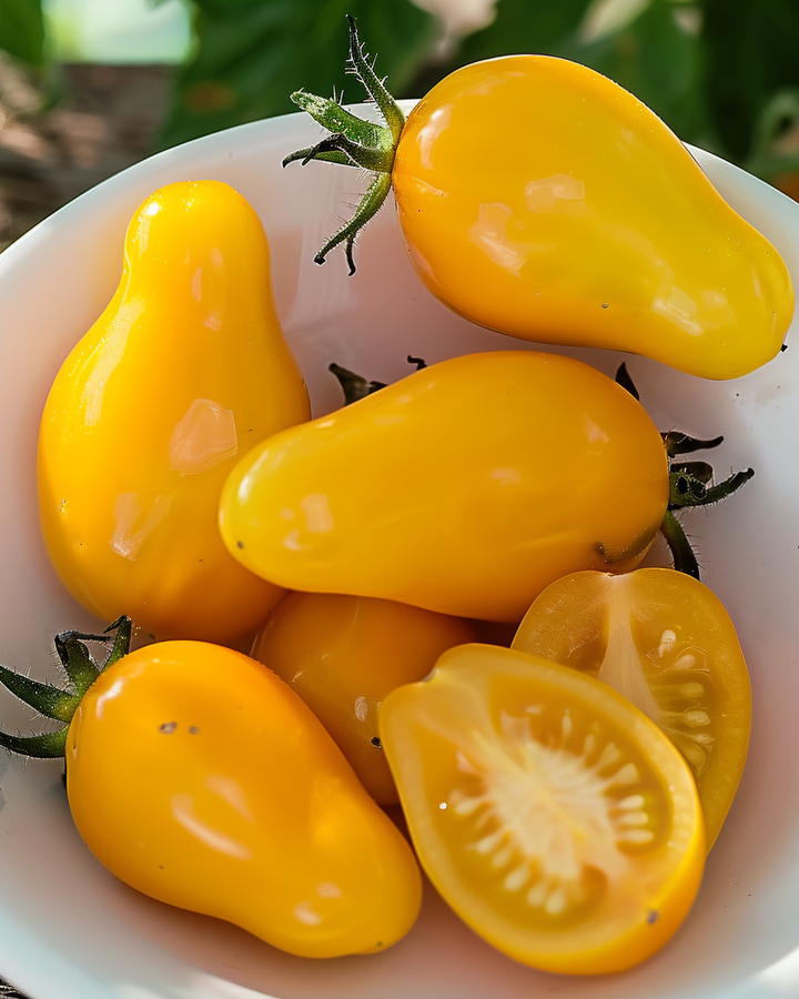 Yellow Pearshaped Tomatoes Seeds Solanum Lycopersicum Variety