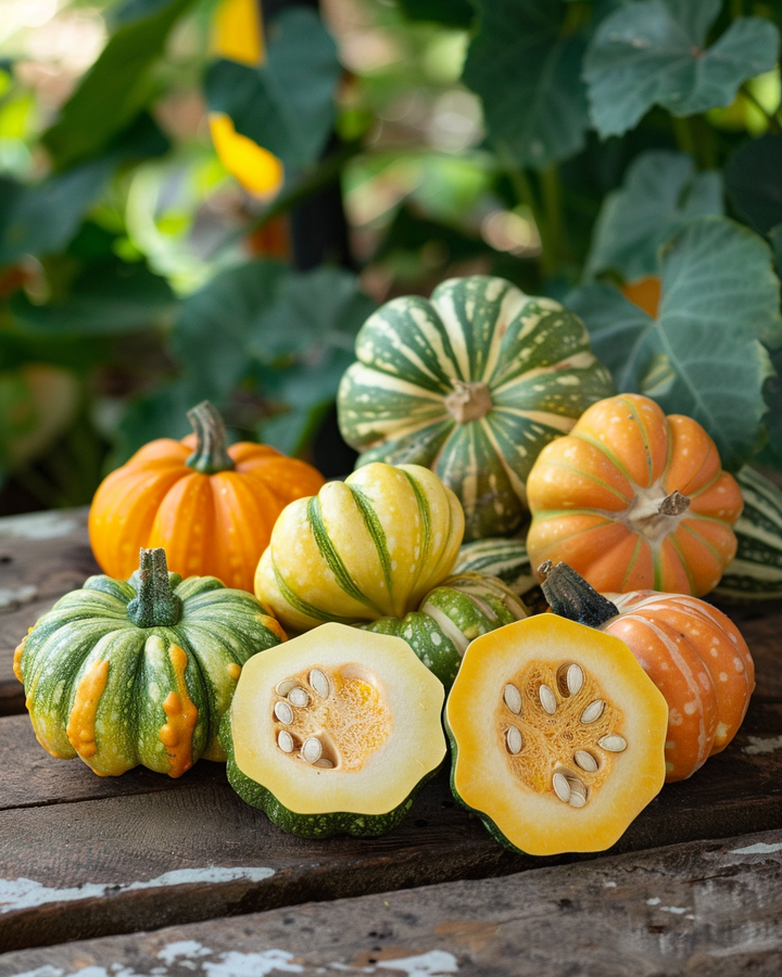Ornamental Patisson Cucurbita Pepo Seeds Colorful Mix Variety
