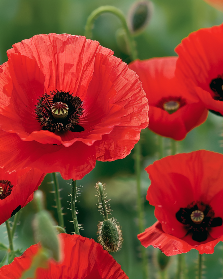 Red Poppy Seeds Papaver Rhoeas Large Striking Flowers