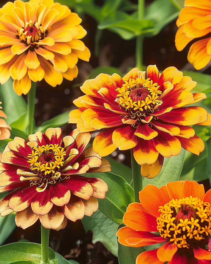 Zinnia Persian Carpet Seeds Zinnia Haageana Bicolored Annual Flowers