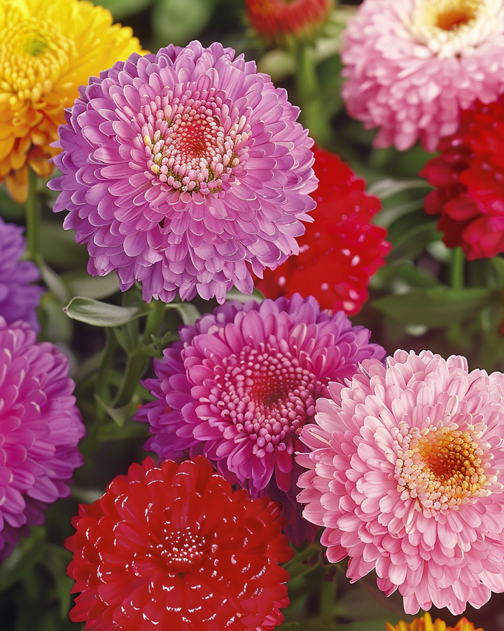 Summer Aster Seeds Callistephus Chinensis Pompon Mixed Variety